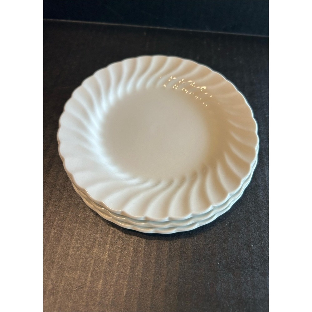 Set of 3 Johnson Brothers Regency White Swirl Bread Plates 6-1/4"‎